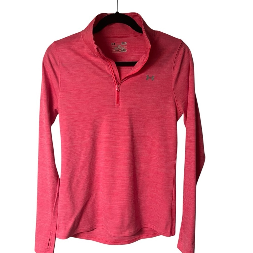 Women’s pink Under Armour 1/4 zip size S